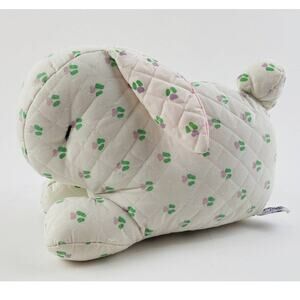 Vintage Mervyn's Rabbit Bunny Plush Animal Toy Quilted Flowers Tulips Made Korea